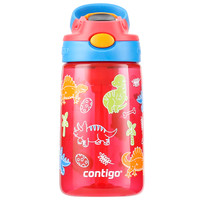 康迪克 儿童吸管水杯夏季运动塑料水杯HBC-GIZ233恐龙乐园400ml 恐龙乐园
