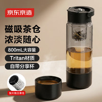 京东京造 磁弹泡茶杯 Tritan材质 茶水分离杯 800mL