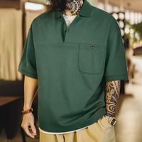 马登工装 美式复古重磅翻领Polo衫