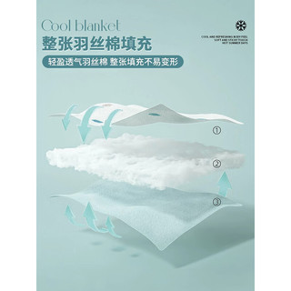 无印良品 A类云母凉感面料 绿拼灰 150x200cm 毛毯