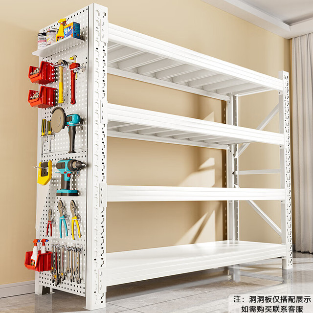 建耀 货架置物架仓储家用库房快递多层储物架加厚重型铁架子 白色-四层-主架 长120*宽40*高200CM