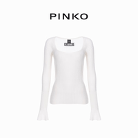 PINKO【520】女士休闲通勤修身U领微喇长袖针织衫毛衣上衣 Z13 M