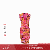 PINKO 女士印花V领修身连衣裙103224A1OB NH6 S