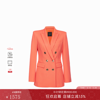 PINKO 女士通勤简约收腰翻领垫肩双排纽扣西装 B02 40