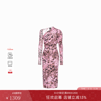 PINKO 女士长袖印花优雅修身性感长款连衣裙长裙 UY6 S