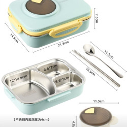 富光 304不锈钢保温饭盒 3分隔 1200ML 送餐具提包+贴纸