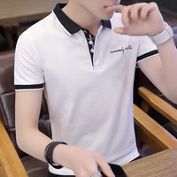 LPW 男士翻领短袖POLO衫 棉感透气 白色 L