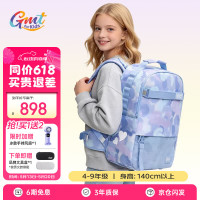 PLUS会员：Gmt for kids 书包初高中生大容量护脊减负背包5-9年级女紫色含腰带 26升