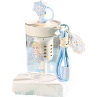 杯具熊 星环茶漏吸管杯 Tritan材质 雪宝艾莎 570ml 塑料杯