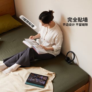 源氏木语 实木床 樱桃木 中古风齐边双人床