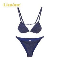 Limone 2024分体泳衣女性感聚拢三角杯比基尼沙滩温泉度假泳装