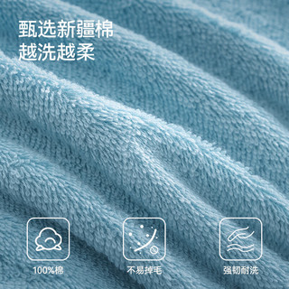 京东京造 10A抗菌新疆棉毛巾 灰+蓝 2条装