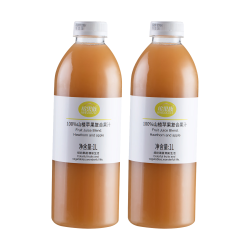 缤果族 复合果蔬汁100%阳光玫瑰草莓山楂苹果 1L*2瓶 饮料番茄胡萝卜 100%山楂苹果汁1L*2