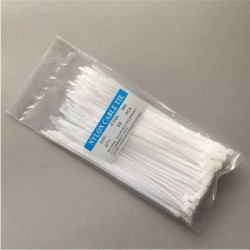美克杰 黑白色自锁式尼龙扎带条大中小号塑料线束带拉紧器一次性扎带 白色 宽2.8毫米 长20厘米 50根
