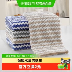 妙然 -2049 珊瑚绒清洁抹布 吸水加厚 6条