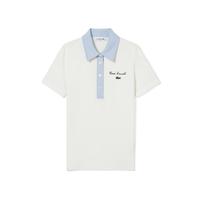 LACOSTE 法国鳄鱼 女装春夏时尚修身正肩短袖T恤Polo衫百搭拼色上衣