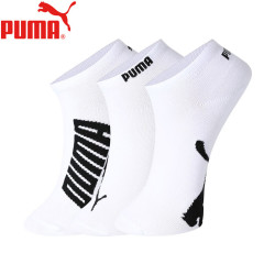 PUMA 袜子男女通用短袜夏季低帮短筒船袜棉袜透气休闲款3双装 白色 3双 均码 EU35-38