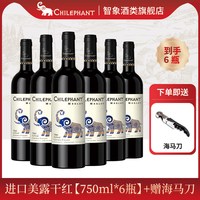 CHILEPHANT 冰川 美露 干红葡萄酒 750ml*6瓶