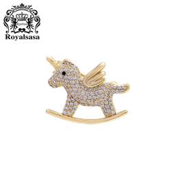 Royal sasa 皇家莎莎卡通木马可爱胸针徽章设计感小众配饰领针防走光扣胸章女