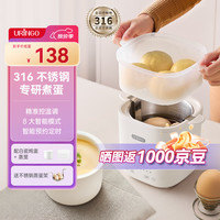 URINGO 煮蛋器蒸蛋器蒸锅电蒸锅蒸煮多功能一体机全自动智能煮鸡蛋神器小蒸锅1-2人早餐机