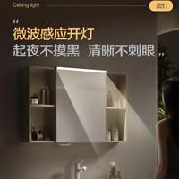 法恩莎 E1级实木陶瓷一体盆 奶油风-浴室柜组合 美妆智能-感应灯光 70cm 包安装/拆旧