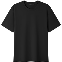 gxgjeans 纯色圆领短袖T恤 黑色 L 男士上衣