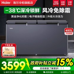 海尔 风冷无霜480升冰柜大容量商用冷柜全冷冻冷藏柜-38度低温冷柜
