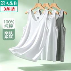 A&B 纯棉休闲背心 3件装