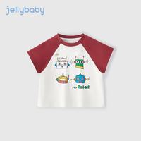 JELLYBABY 机器人印花 红色 110cm 男童短袖T恤