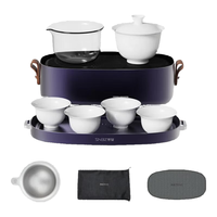 ZENS哲品 游侠合一纯钛茶具 暮山紫 陶瓷版 整套功夫茶具