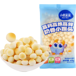 小鹿蓝蓝 高钙高铁高锌奶香小馒头儿童零食无添加蔗糖新西兰进口乳粉 奶香小馒头65g*1袋