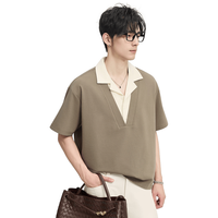 伯爵卓尔 J621180 假两件拼接设计 橄榄绿 L(175) 男士POLO衫