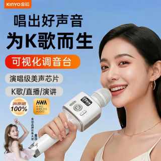 金运 超响麦H100无线话筒音响一体机麦克风K歌音箱直播声卡家庭ktv