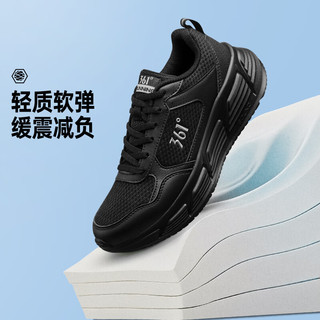 361° 网面透气软底防滑 曜石黑/奢华金 38 跑鞋