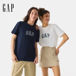 Gap 纯棉字母Logo短袖T恤 男士