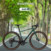 喜德盛 砂石公路车GT350碳纤维桶轴前叉X6铝合金车架10速变速油碟自行车 深灰/黑 460