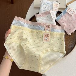 有只绵 清新小碎花纯棉女士内裤 5条