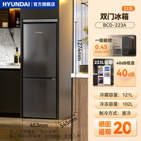 HYUNDAI 现代223L双门冰箱大容量家用中型小型冰箱租房省电