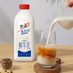 优诺 4.0+优质乳蛋白巴氏杀菌鲜牛奶1.35L*3桶