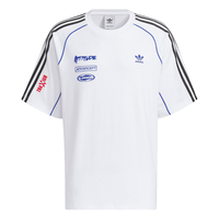 adidas 三叶草 机车风宽松纯棉 白色 2XL 运动T恤