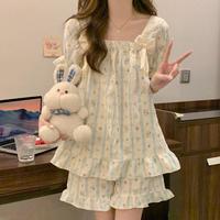 帕兰朵 春夏短袖云朵棉睡衣女高级感甜美柔软可外穿家居服套装