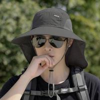 宝娜斯 UPF50+防晒帽子男士钓鱼帽夏季渔夫帽户外登山太阳帽遮阳帽