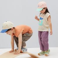 爬爬 夏季新品薄款儿童透气九分裤男女童宝宝纯色外出休闲裤子