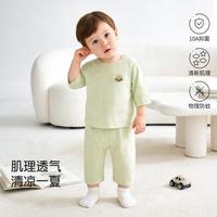 童恋初心 婴幼儿套装夏季宝宝九分裤空调服男女童薄款夏装衣服