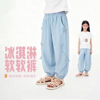 皇室童缘 韩系甜妹2026夏季新款女童侧边蝴蝶结系带束脚冰淇淋休闲裤