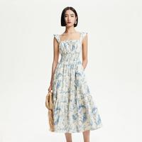 VERO MODA 连衣裙夏甜美印花中长裙度假风高级感专柜同款