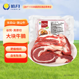 皓月 国产谷饲黄牛肉 原切牛腩 1kg*2包