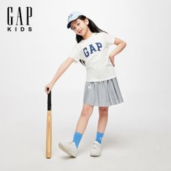 Gap 男女童2025夏季新款纯棉字母LOGO圆领短袖T恤儿童装上衣835287