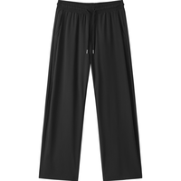 gxgjeans 男装 黑色暗格纹垂顺休闲直筒长裤男裤薄款 26夏新品 黑色 L (175) -31码