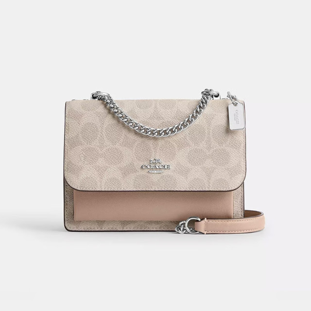 COACH 【520好礼】KLARE18老花拼色单肩斜挎女包CW206SVPWH
